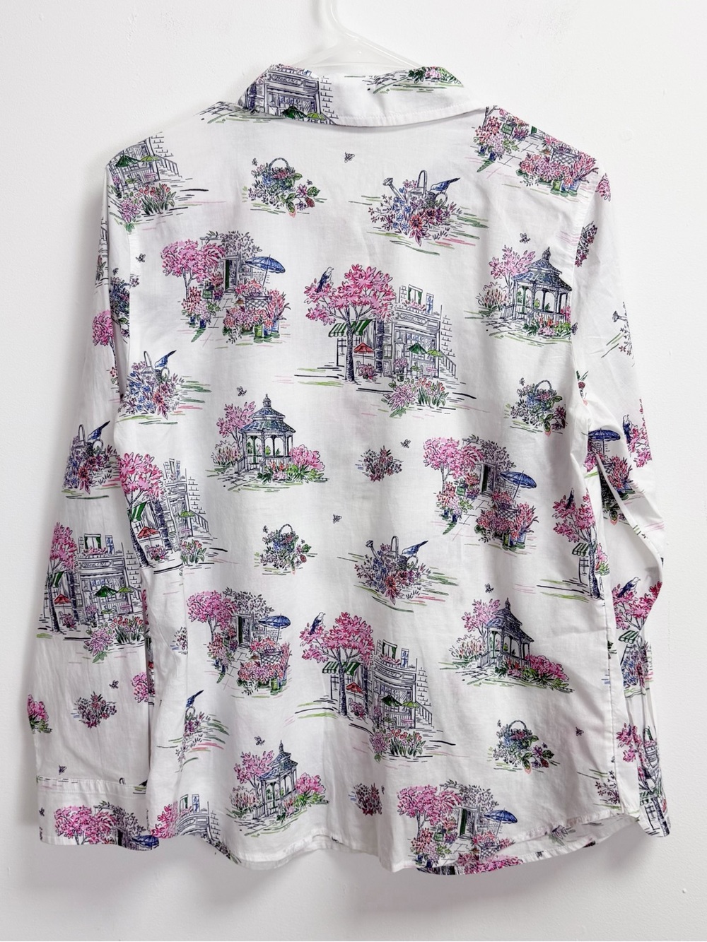 Talbots Shirt Womens PM Medium Petite Button Up Shirt Floral Flower Garden - Picture 3 of 8